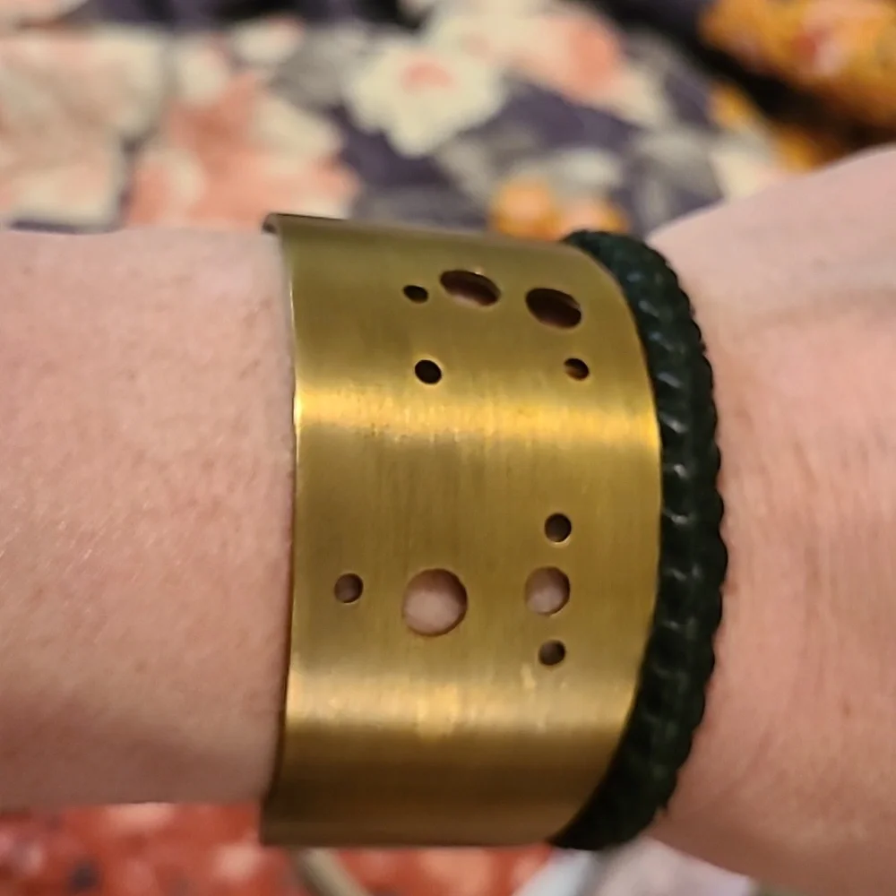 Scout Astrological Zodiac Gemini Brass Wide Cutout Constellation Cuff bracelet - Picture 7 of 7